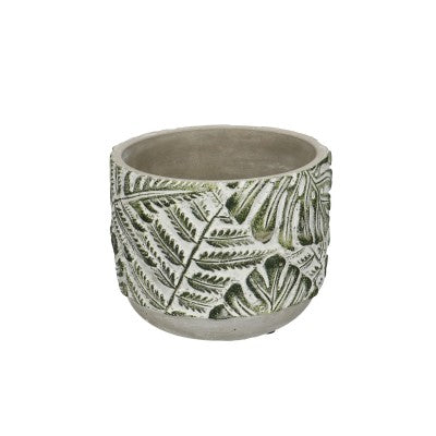 Stone Leaf pot | Concrete/Green | Ø9cm